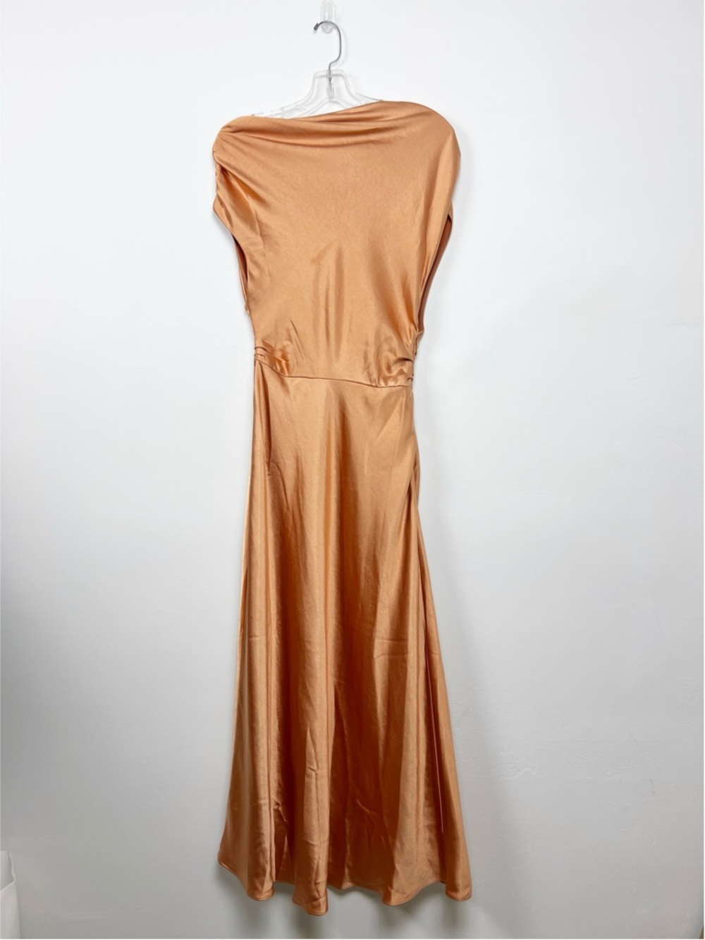 A.L.C. Jasmine Asymmetric Midi Dress in Sandstone 4 - Picture 6 of 9